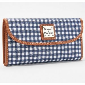 Dooney & Bourke Coated Cotton Gingham Continental Clutch.